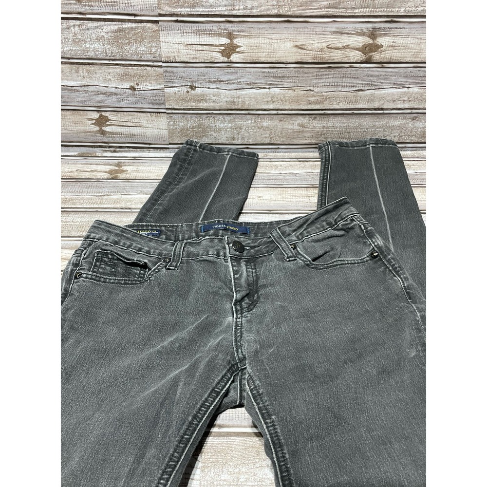 Vigoss Studio Women's Jeans The Brooklyn Skinny 5-6/28 Black Distressed